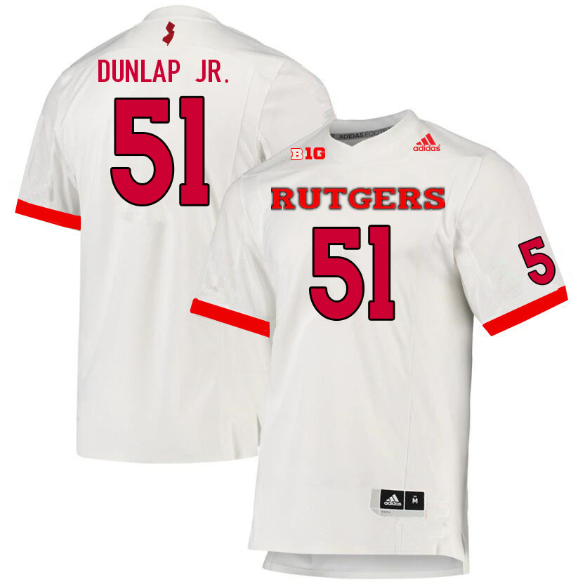 Men #51 Curtis Dunlap Jr. Rutgers Scarlet Knights College Football Jerseys Sale-White